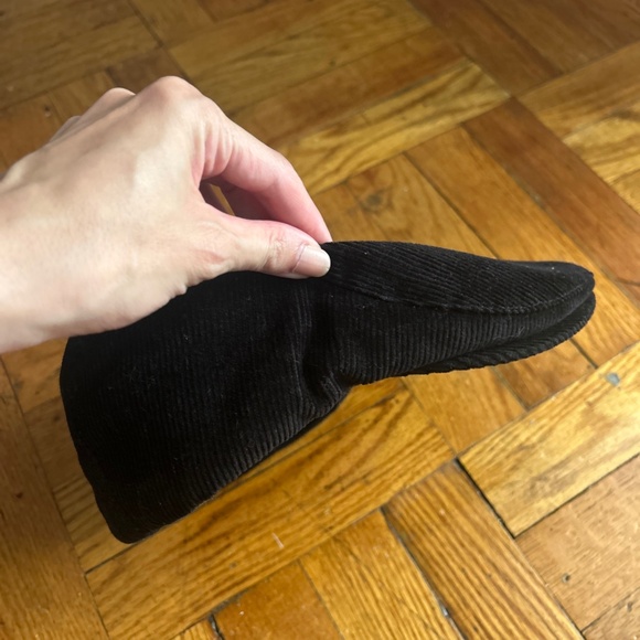 Ted Baker London Driving Newsboy Cap Hat Black Corduroy Gentlemen Medium/Large - Picture 1 of 5